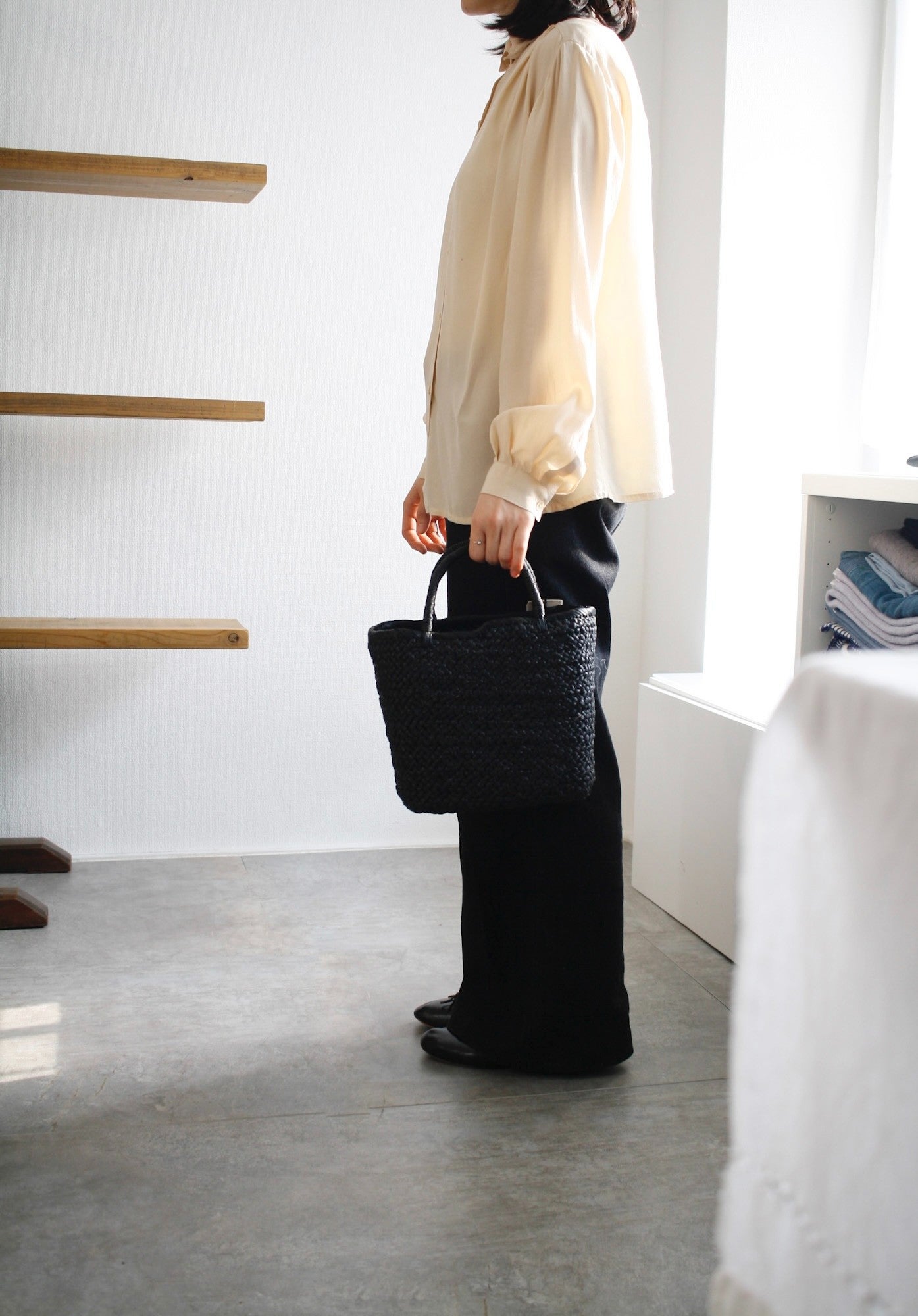 AMPIANA Marche bag S Black｜アンピアーナ マルシェバッグ | LETTERS
